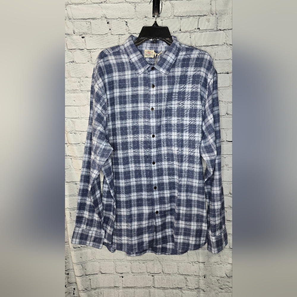 Faherty Men's Blue Plaid‎ Flannel Size XXL